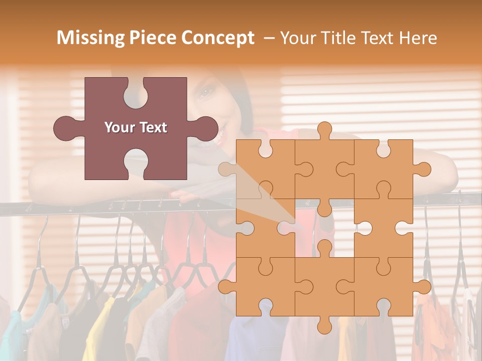 A Woman Standing In Front Of A Rack Of Clothes PowerPoint Template