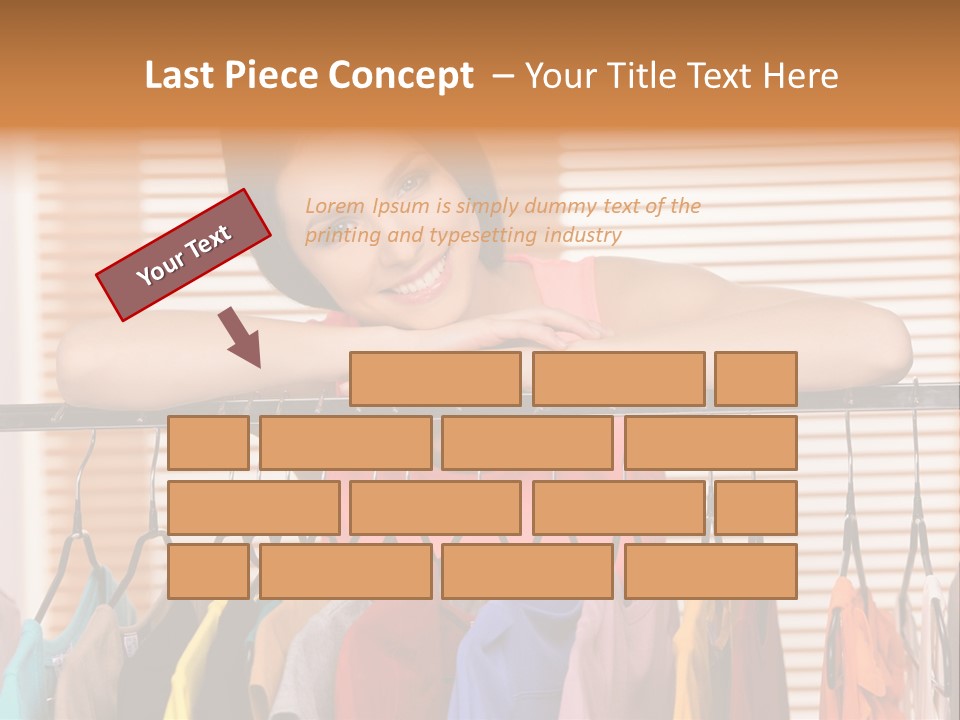 A Woman Standing In Front Of A Rack Of Clothes PowerPoint Template