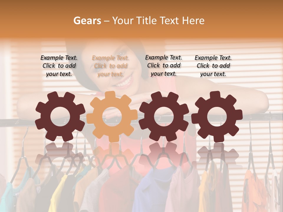 A Woman Standing In Front Of A Rack Of Clothes PowerPoint Template