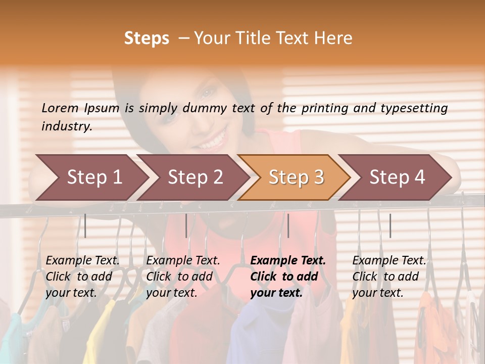 A Woman Standing In Front Of A Rack Of Clothes PowerPoint Template