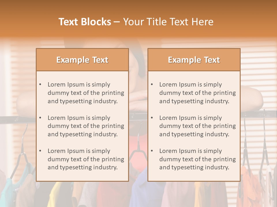 A Woman Standing In Front Of A Rack Of Clothes PowerPoint Template