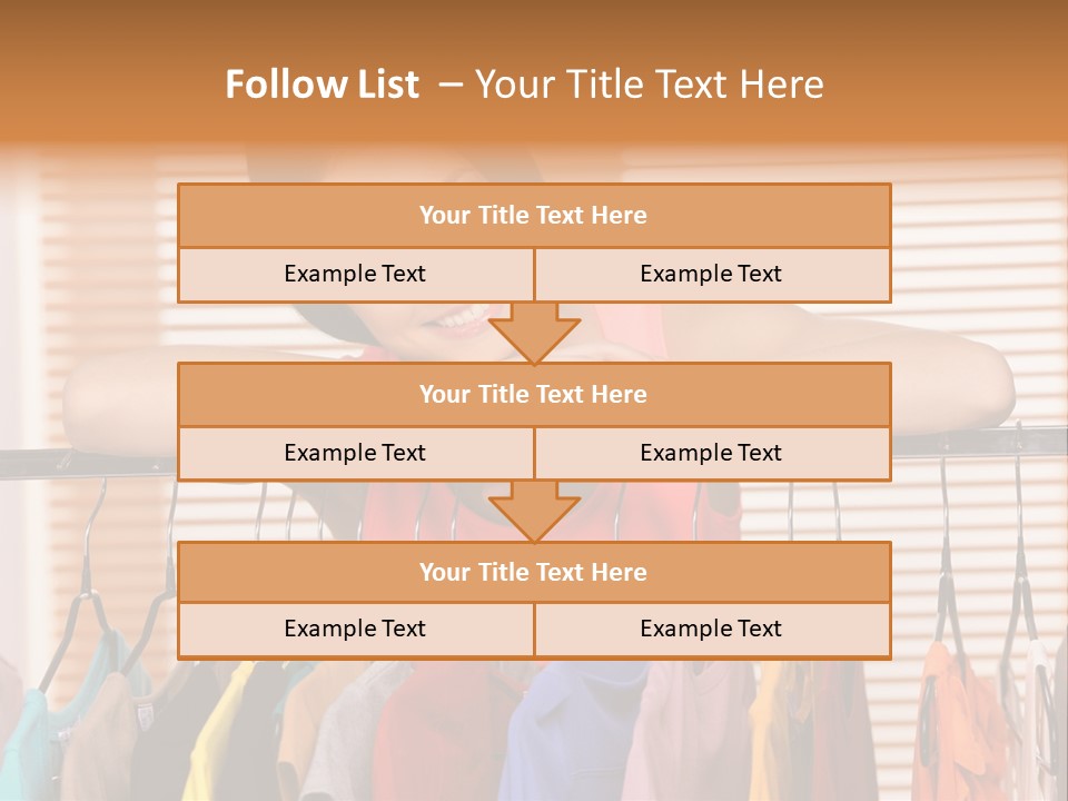 A Woman Standing In Front Of A Rack Of Clothes PowerPoint Template