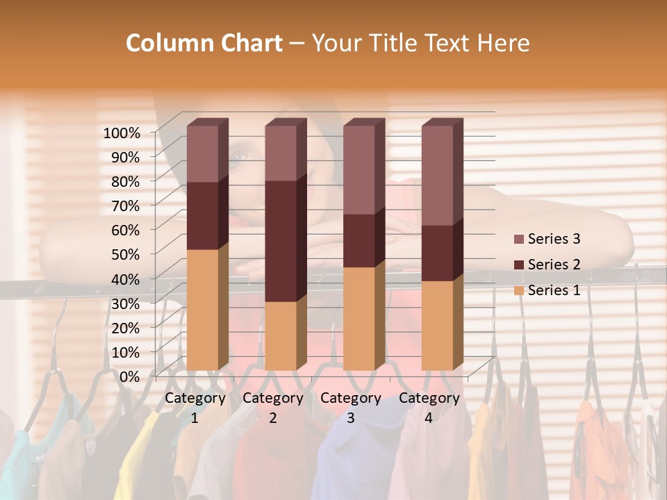 A Woman Standing In Front Of A Rack Of Clothes PowerPoint Template