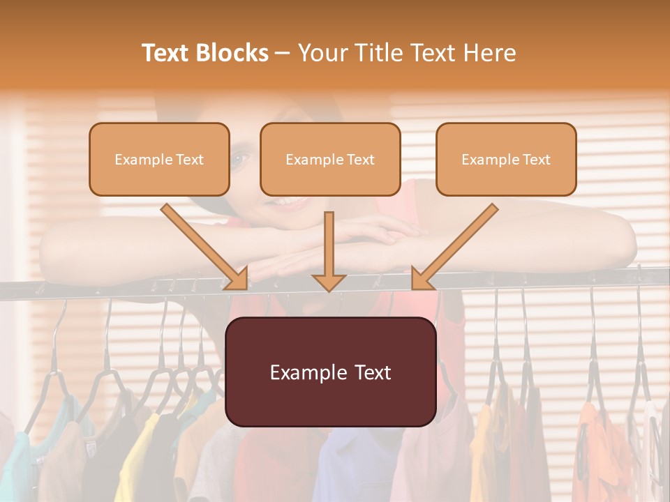 A Woman Standing In Front Of A Rack Of Clothes PowerPoint Template