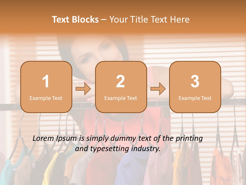 A Woman Standing In Front Of A Rack Of Clothes PowerPoint Template