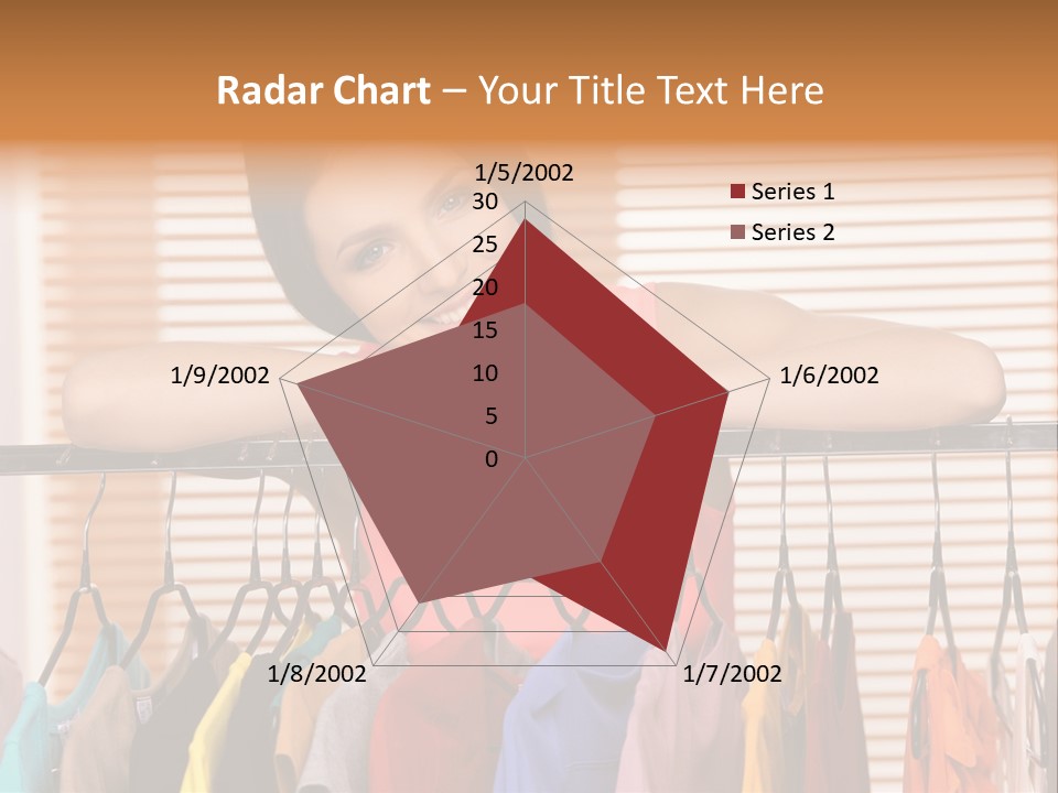 A Woman Standing In Front Of A Rack Of Clothes PowerPoint Template