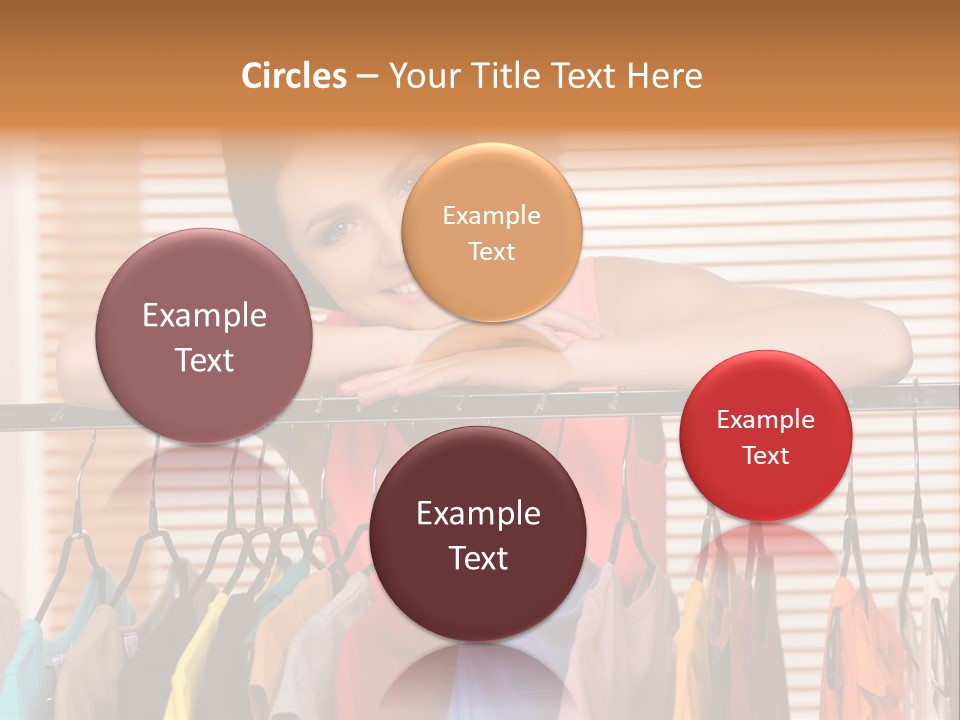 A Woman Standing In Front Of A Rack Of Clothes PowerPoint Template