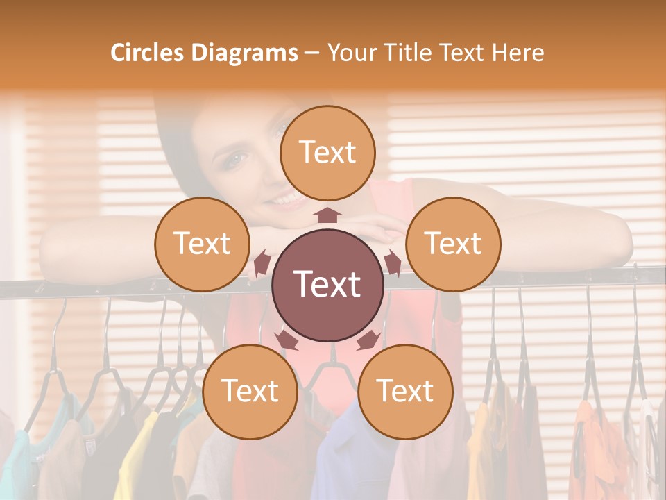 A Woman Standing In Front Of A Rack Of Clothes PowerPoint Template