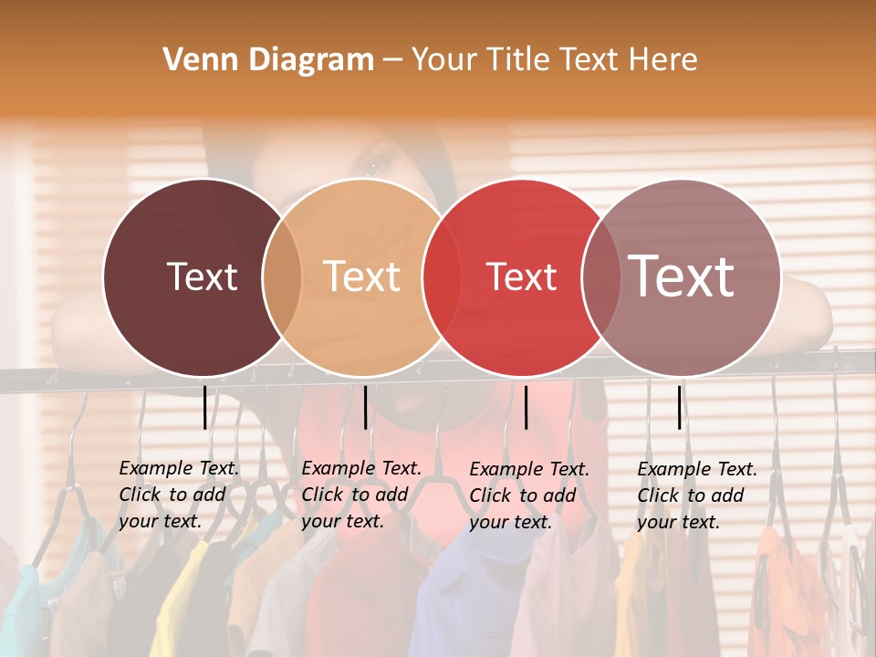 A Woman Standing In Front Of A Rack Of Clothes PowerPoint Template