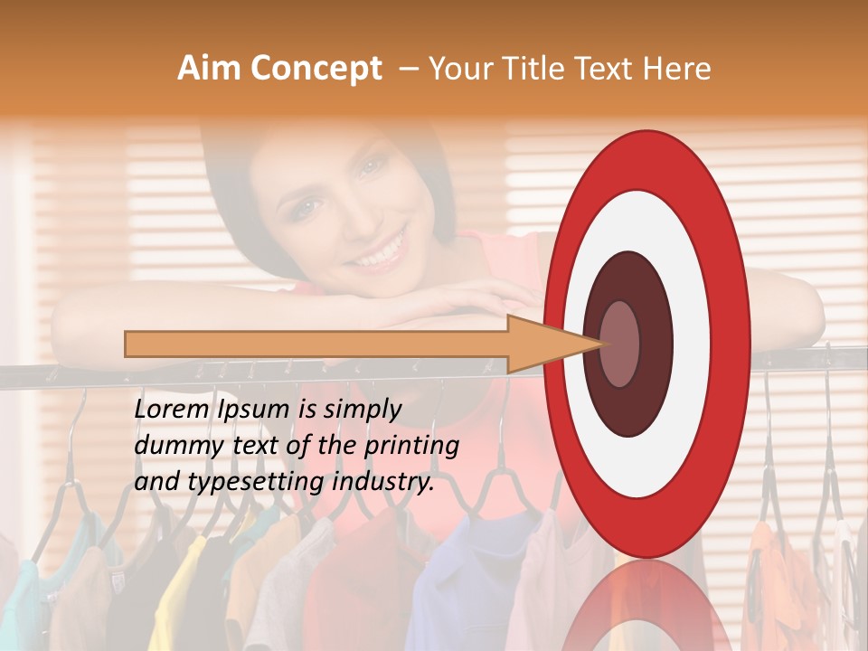 A Woman Standing In Front Of A Rack Of Clothes PowerPoint Template