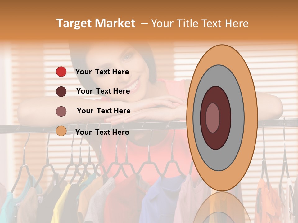 A Woman Standing In Front Of A Rack Of Clothes PowerPoint Template
