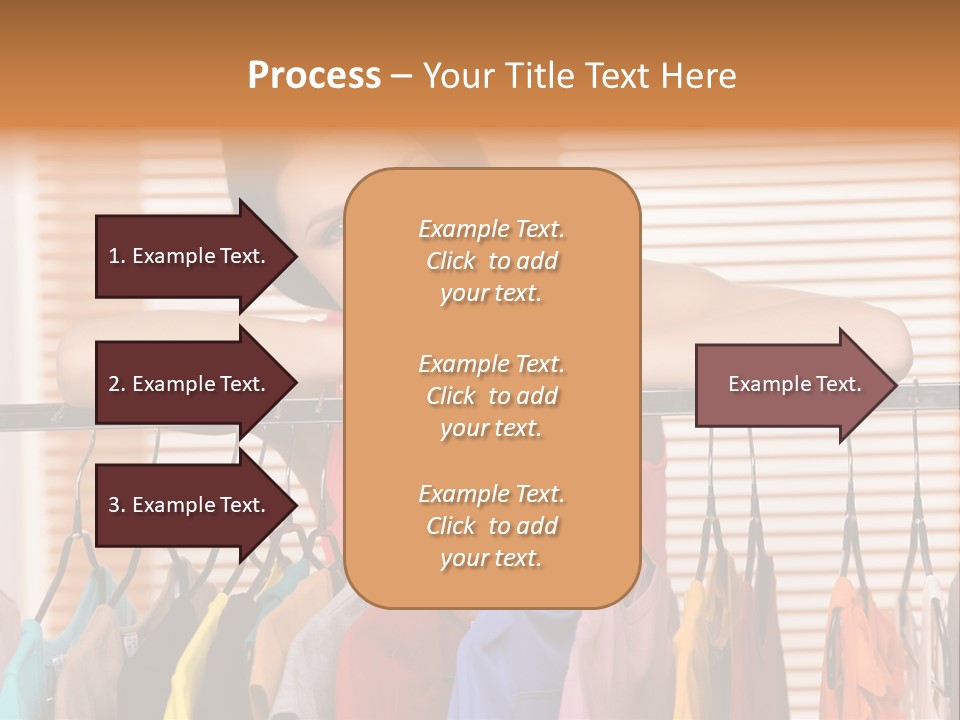 A Woman Standing In Front Of A Rack Of Clothes PowerPoint Template