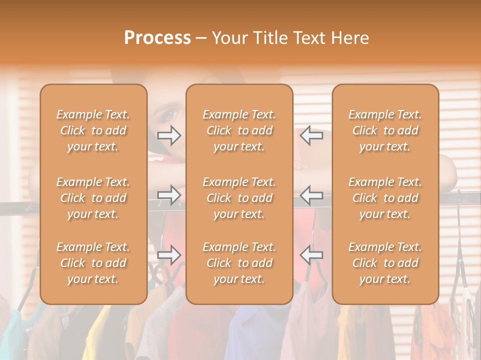 A Woman Standing In Front Of A Rack Of Clothes PowerPoint Template