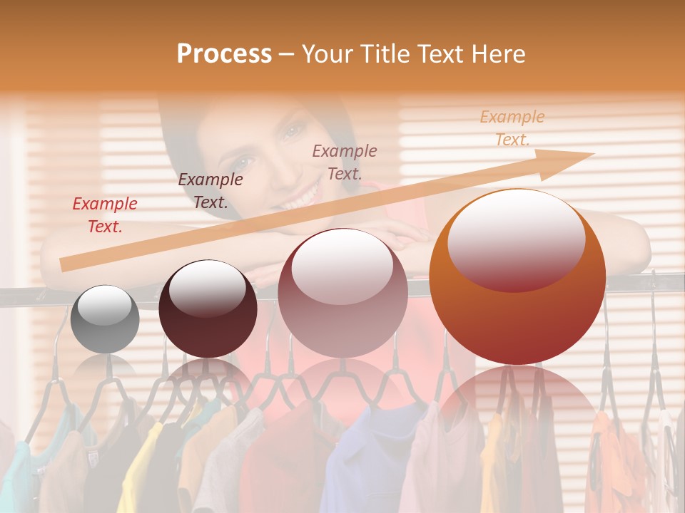 A Woman Standing In Front Of A Rack Of Clothes PowerPoint Template