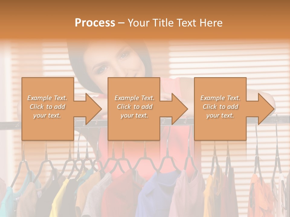 A Woman Standing In Front Of A Rack Of Clothes PowerPoint Template