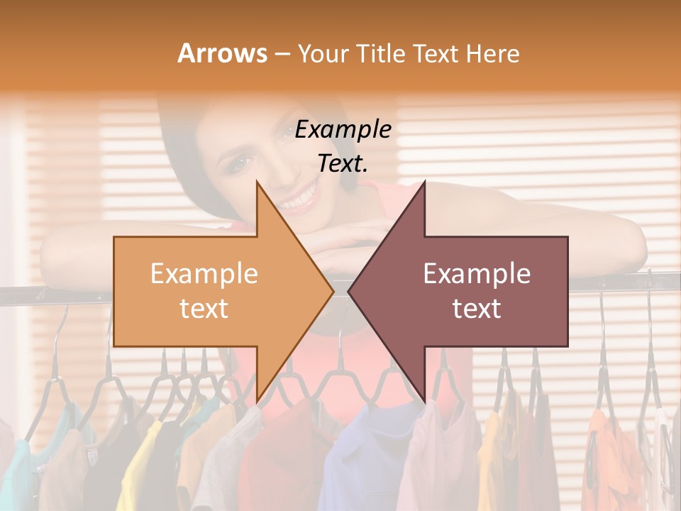 A Woman Standing In Front Of A Rack Of Clothes PowerPoint Template