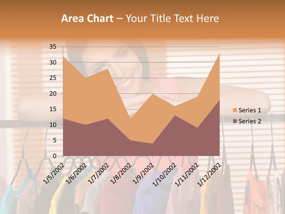 A Woman Standing In Front Of A Rack Of Clothes PowerPoint Template