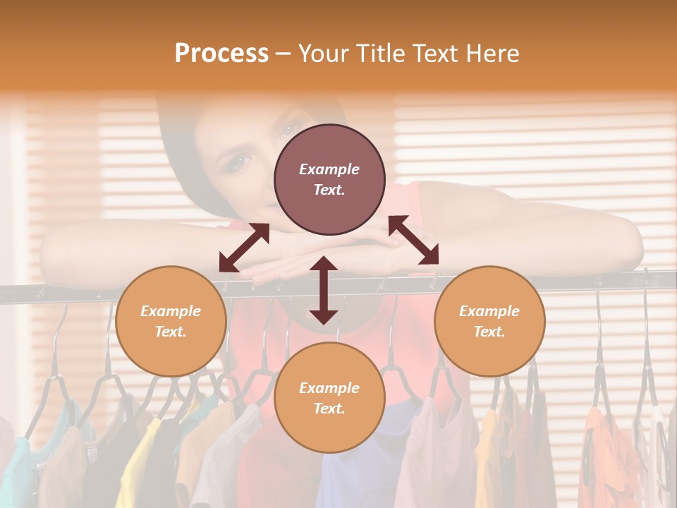 A Woman Standing In Front Of A Rack Of Clothes PowerPoint Template