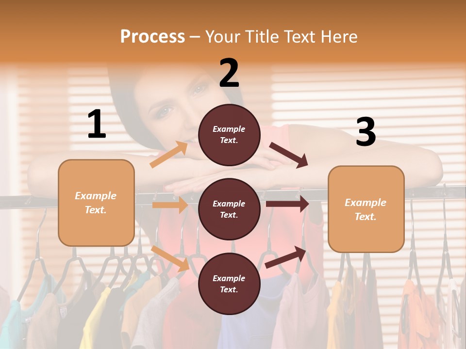 A Woman Standing In Front Of A Rack Of Clothes PowerPoint Template