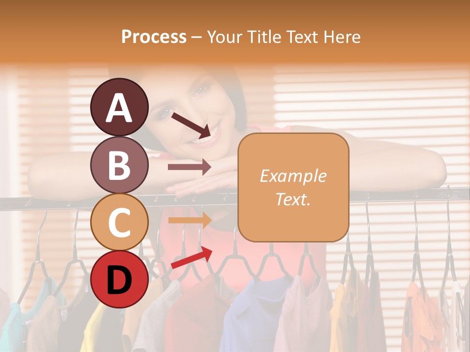 A Woman Standing In Front Of A Rack Of Clothes PowerPoint Template