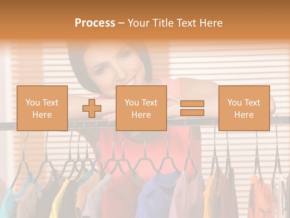 A Woman Standing In Front Of A Rack Of Clothes PowerPoint Template