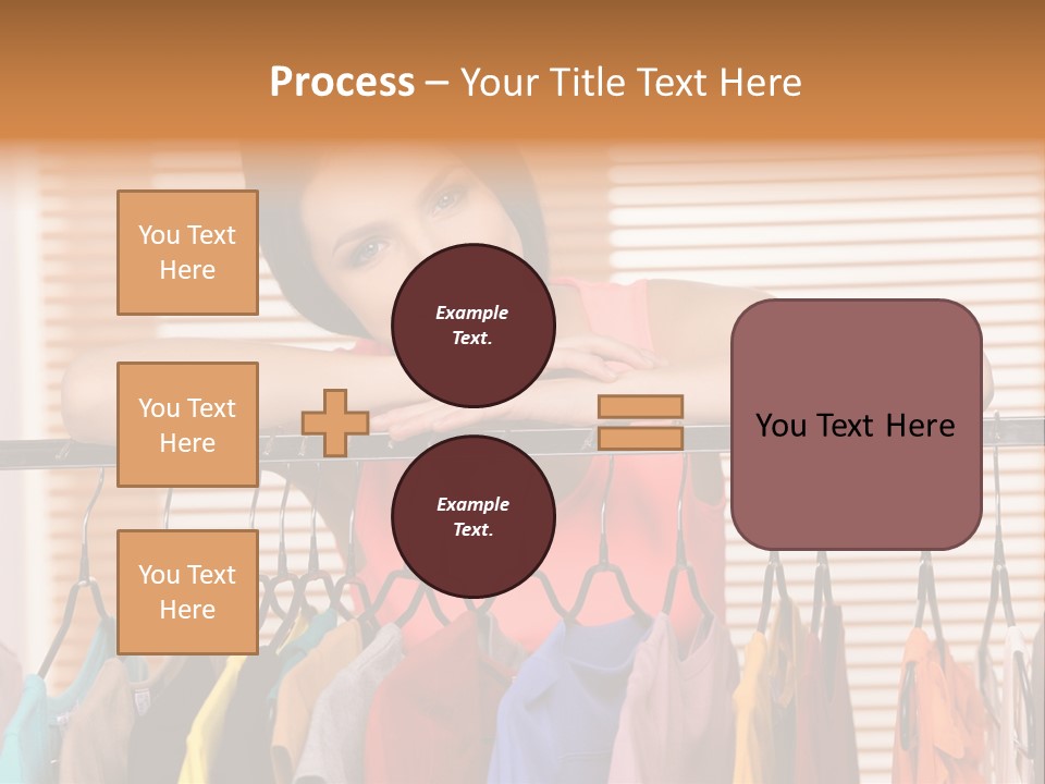 A Woman Standing In Front Of A Rack Of Clothes PowerPoint Template
