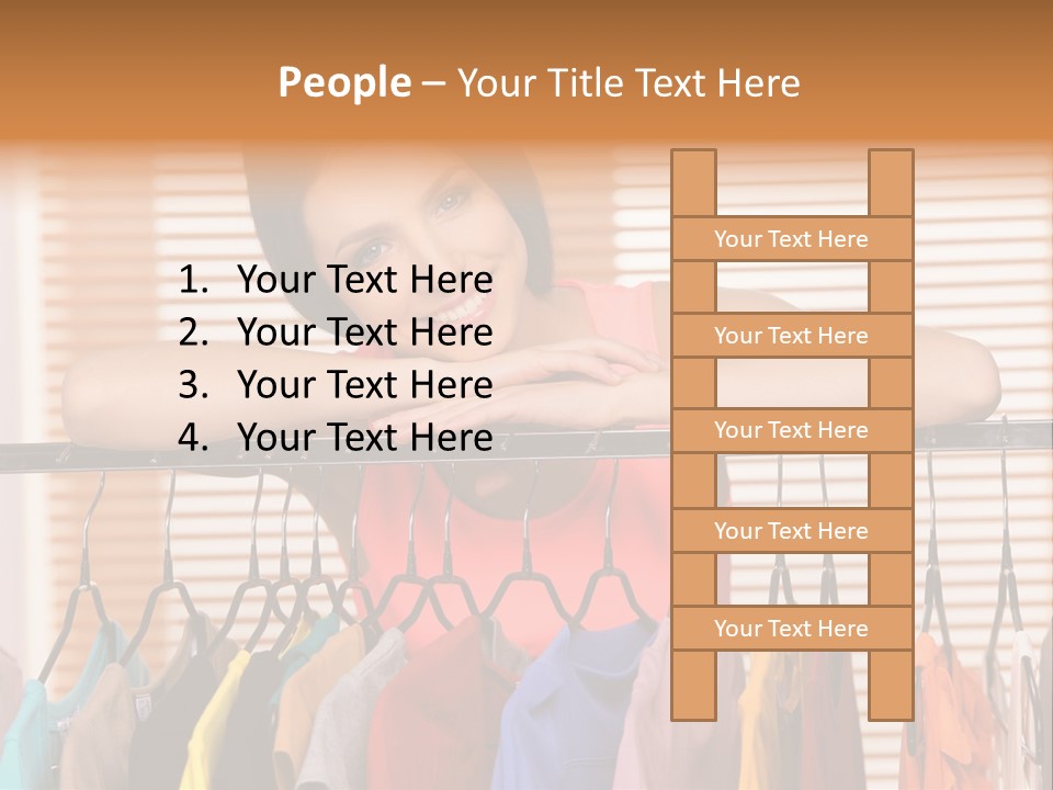 A Woman Standing In Front Of A Rack Of Clothes PowerPoint Template