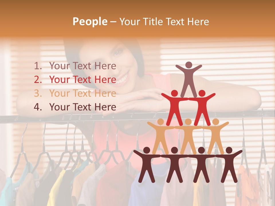 A Woman Standing In Front Of A Rack Of Clothes PowerPoint Template