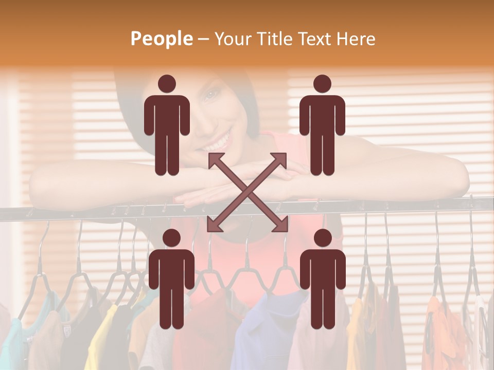A Woman Standing In Front Of A Rack Of Clothes PowerPoint Template