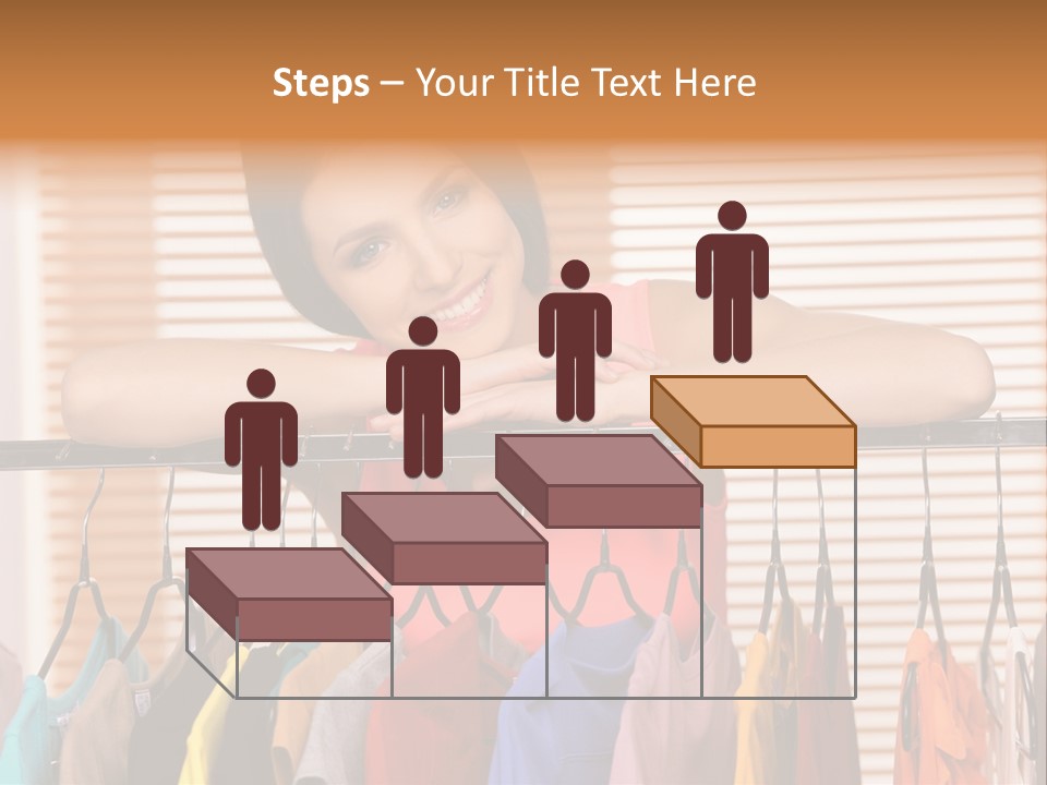 A Woman Standing In Front Of A Rack Of Clothes PowerPoint Template