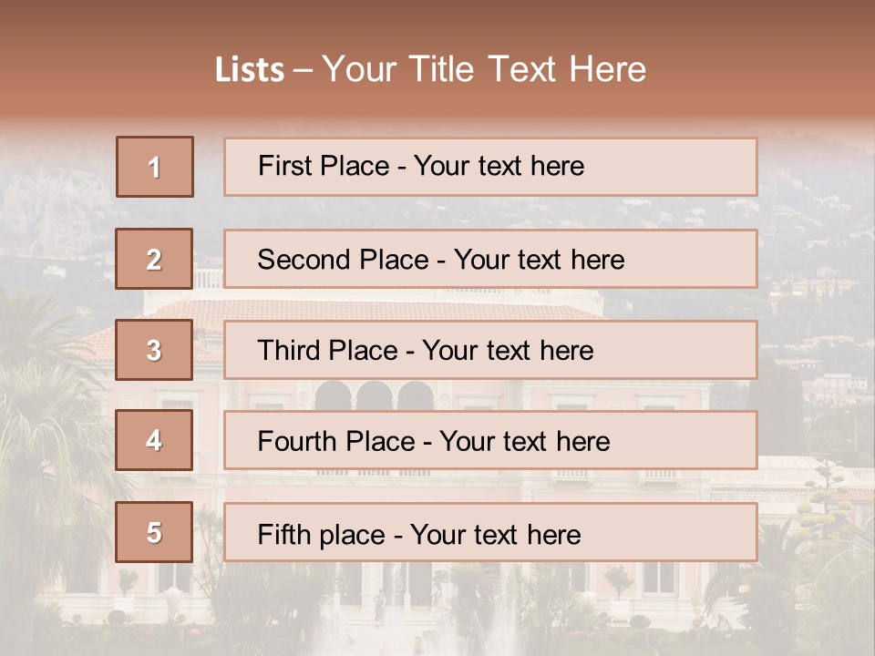 Steps Front Palm PowerPoint Template