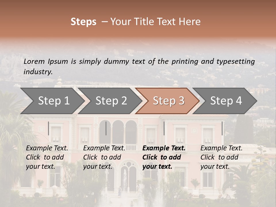 Steps Front Palm PowerPoint Template
