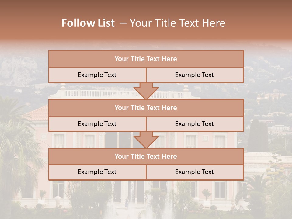 Steps Front Palm PowerPoint Template