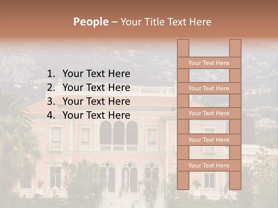 Steps Front Palm PowerPoint Template