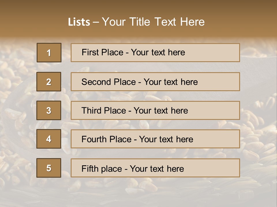 Cereals Zinc Wooden Spoon PowerPoint Template