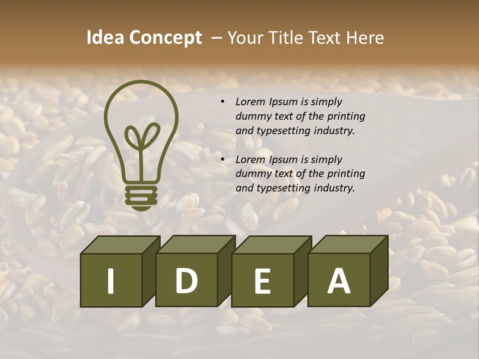 Cereals Zinc Wooden Spoon PowerPoint Template