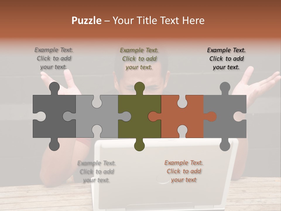 A Man Sitting In Front Of A Laptop Computer PowerPoint Template