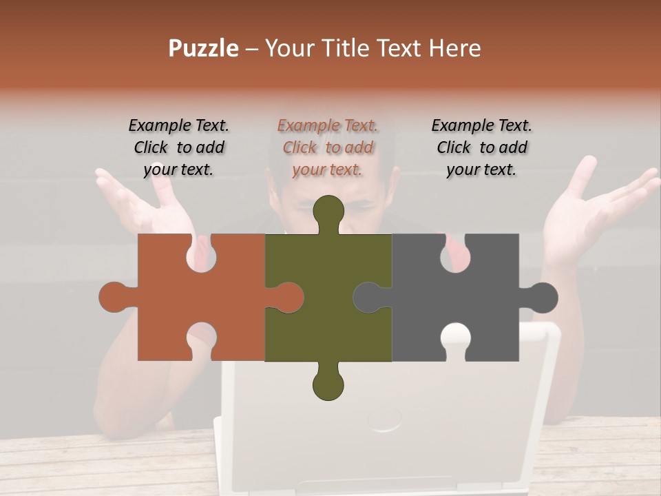 A Man Sitting In Front Of A Laptop Computer PowerPoint Template