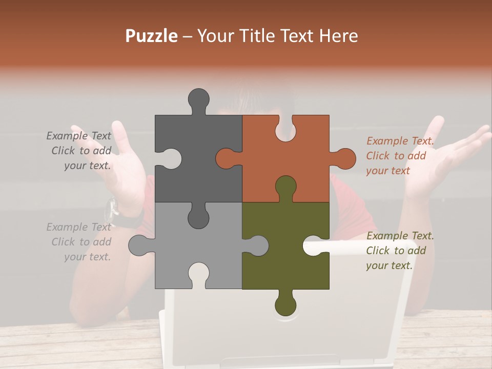 A Man Sitting In Front Of A Laptop Computer PowerPoint Template