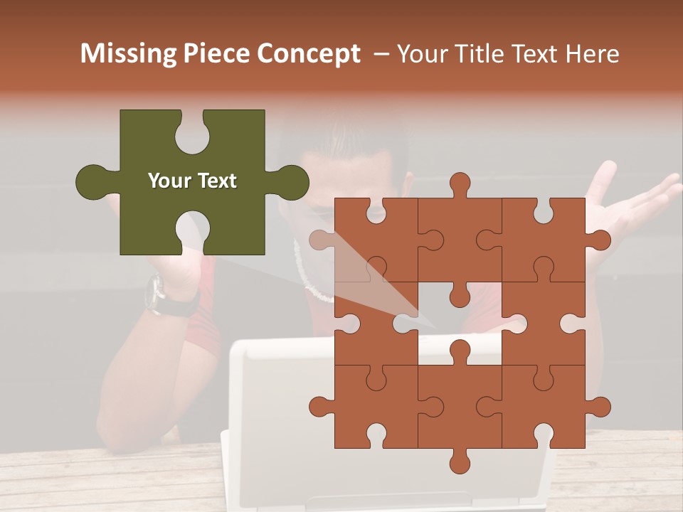 A Man Sitting In Front Of A Laptop Computer PowerPoint Template