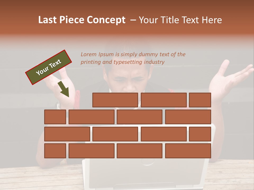 A Man Sitting In Front Of A Laptop Computer PowerPoint Template