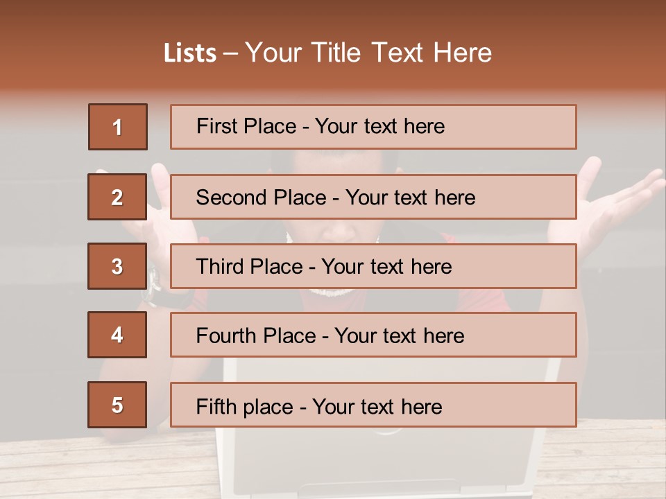A Man Sitting In Front Of A Laptop Computer PowerPoint Template