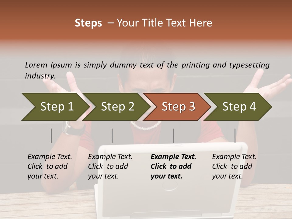 A Man Sitting In Front Of A Laptop Computer PowerPoint Template