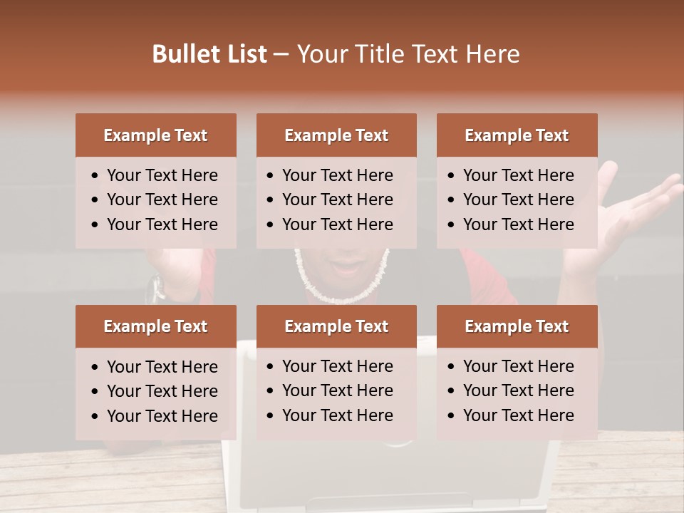A Man Sitting In Front Of A Laptop Computer PowerPoint Template