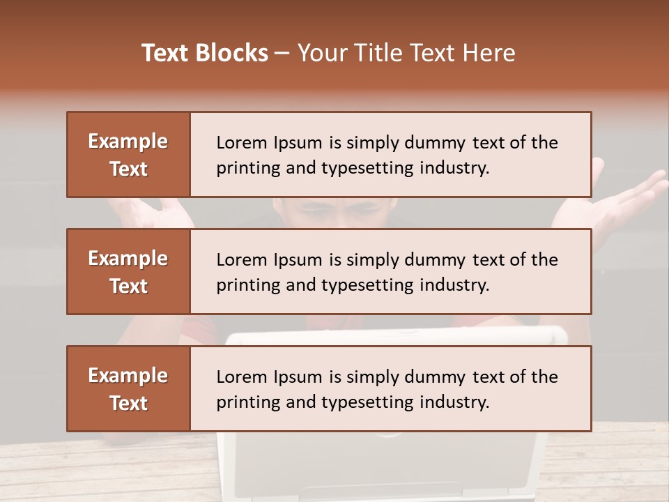 A Man Sitting In Front Of A Laptop Computer PowerPoint Template