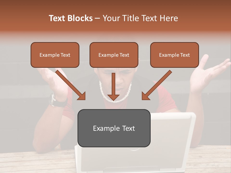 A Man Sitting In Front Of A Laptop Computer PowerPoint Template