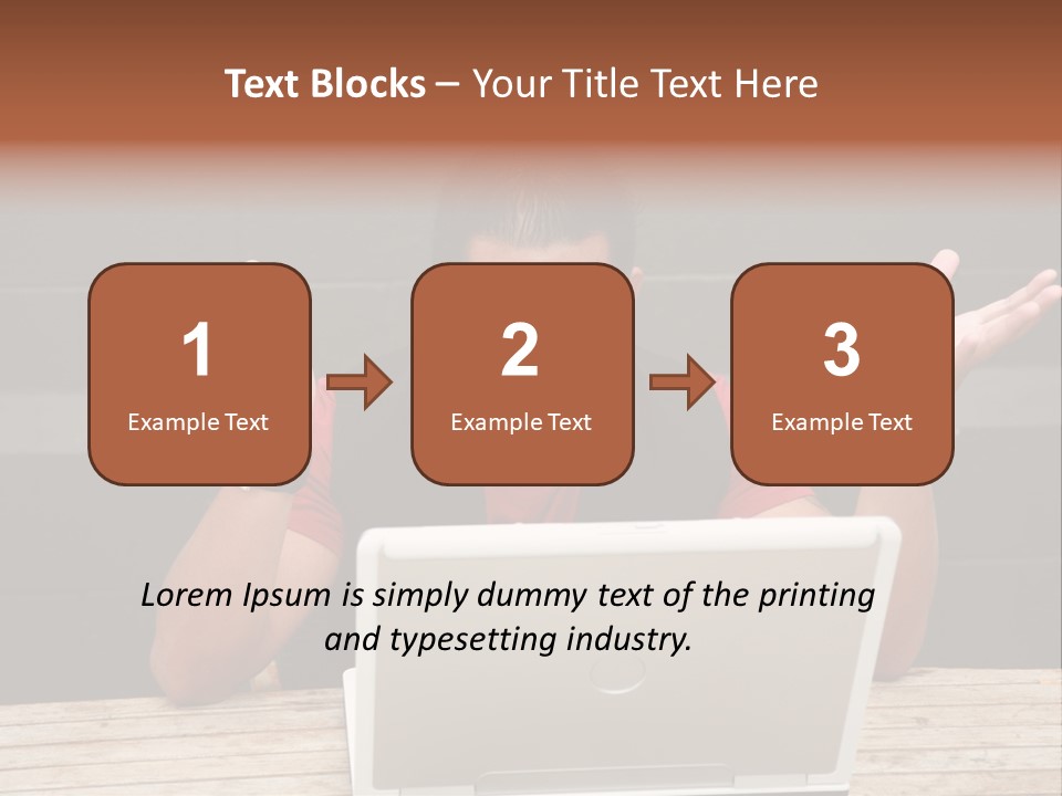 A Man Sitting In Front Of A Laptop Computer PowerPoint Template