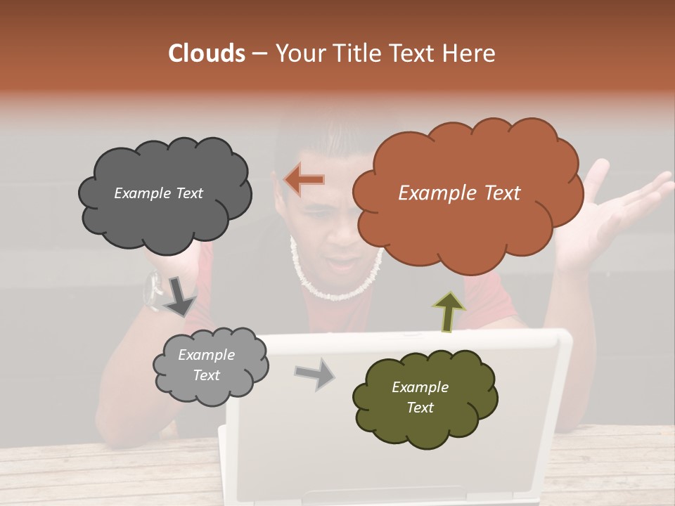 A Man Sitting In Front Of A Laptop Computer PowerPoint Template