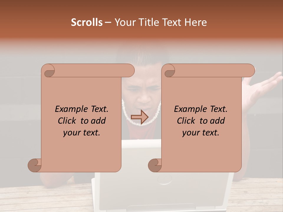 A Man Sitting In Front Of A Laptop Computer PowerPoint Template