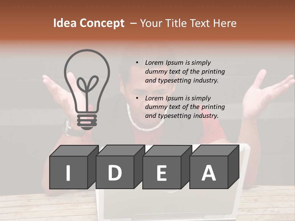 A Man Sitting In Front Of A Laptop Computer PowerPoint Template